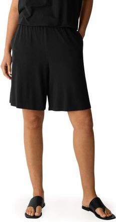 Eileen Fisher Flared Jersey Shorts in Black at Nordstrom, Size X-Large