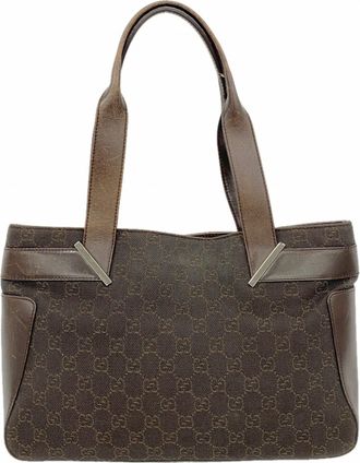 Gucci Brown Denim Tote Bag (Pre-Owned)
