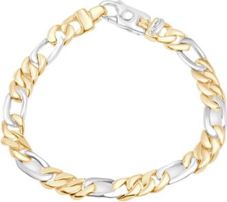 Pompeii3 Mens Figaro Link 14k Gold (43gram) or Platinum (69gram) 8mm Bracelet 8.5