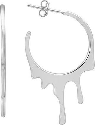 Queen Jewels Melting Hoop Earrings in Silver at Nordstrom Rack