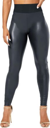 Generic Womens High Waisted Faux Leggings Stretch Pants for Everyday Wear (Black, XXL)