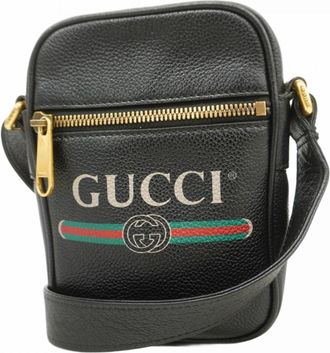 Gucci Black Leather Shoulder Bag (Pre-Owned)