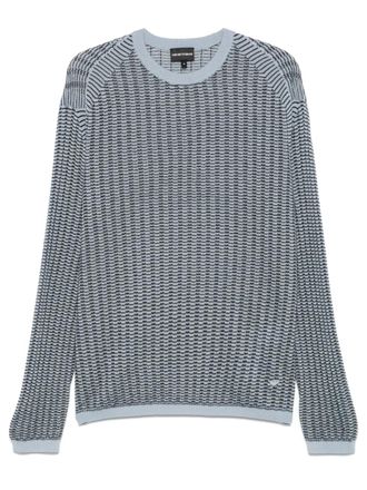 Emporio Armani textured sweater - men - Lyocell/Virgin Wool/Silk - L - Blue