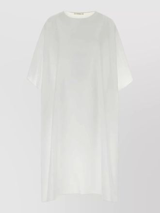 The Row poplin jules dress round neck short sleeves