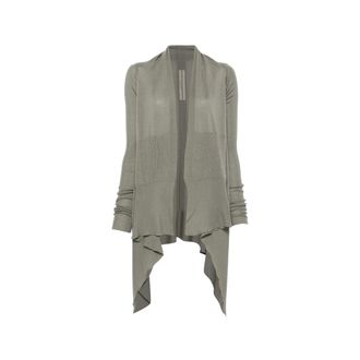 Rick Owens Truien & Vesten, Dames, Grijs, L, Ribbed Shawl Cardigan