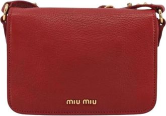 Miu Miu Pre-owned Leren Crossbody Tas - Dames - Vintage Schoudertas - Rood - ONE Size - Leer - Vintage