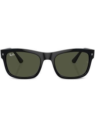 Ray-Ban Occhiali da sole squadrati con placca logo - Nero