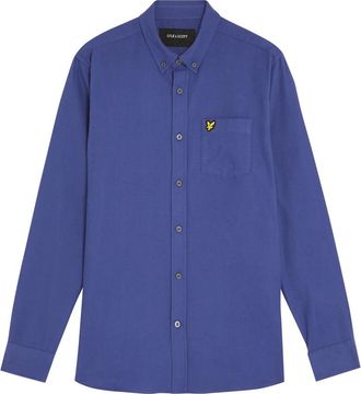 Lyle & Scott Overhemden, Heren, Blauw, XS, LS Geweven Overhemden Effen Flanellen Overhemd