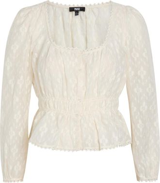 Paige Jay Embroidered Cotton and Silk-blend Blouse - White - S (UK8-10 / S)