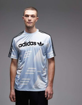 adidas Originals Maglia ampia bianca sponsorizzata-Bianco