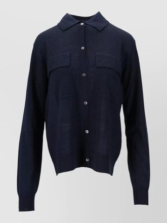 Parosh knit cardigan long sleeves collared neck pockets