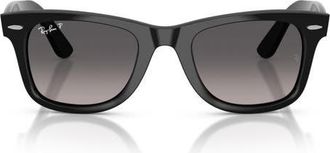 Ray-Ban 50mm Wayfarer Ease Polarized Sunglasses in Black /Gradient Grey Polar at Nordstrom
