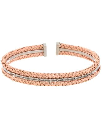 Meshmerise 18K Rose Gold Vermeil 0.1 Ct. Tw. Diamond Mesh Bangle