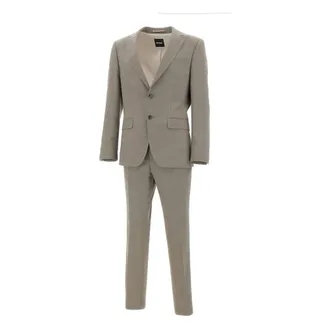 HUGO BOSS Hugo, Single Breasted Suits, male, Beige, Size: 3XL Single-breasted Two-piece Suit
