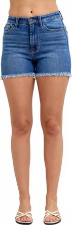 Judy Blue High Waisted Slim Shorts In Dark Wash