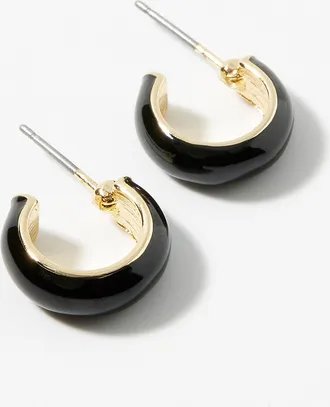 Simons Womens Small enamel Hoop Earrings
