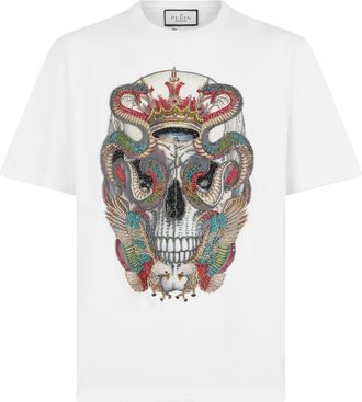 Philipp Plein Round Neck T-Shirt King Of Snakes Stones