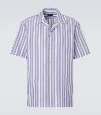 Brioni Striped cotton poplin bowling shirt