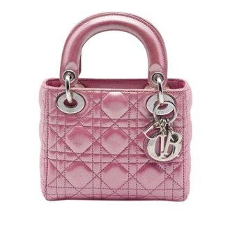 Dior Pre-owned Mini Lady - Dames - Pre-owned - Roze - Maat: ONE Size Leer