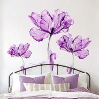 OEM Pegatinas De Pared Florales De Color Lila Claro, Grandes Calcoman&iacute;as De Pared De Flores Moradas, Pegatina De Pared De Flor De Loto Para Mujeres, Salas