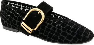 Kenneth Cole Tamarra Mary Jane Flat in Black Mesh at Nordstrom, Size 9.5