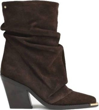 Bronx New-Kole suède cowboylaarzen met flap bruin