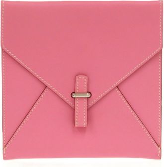 Hermès Pink White Leather Pouch (Pre-Owned)