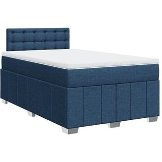 vidaXL Vidaxl - Cama Box Spring Con Colch&oacute;n Tela Azul 120x200 Cm