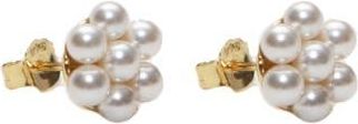 Argento Vivo Faux Pearl Flower Stud Earrings in Gold at Nordstrom Rack