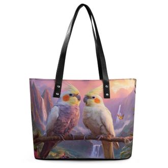 Generic Tropical Cockatoo Parrot Birds Tote Bags for Women Cute Shoulder Purses Handbags