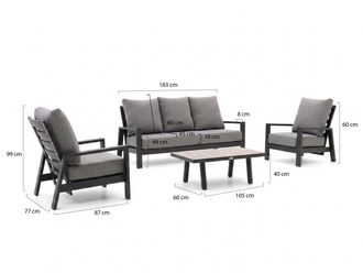 Tierra Outdoor Musone stoel-bank loungeset 4-delig 5-zits verstelbaar