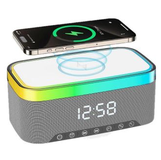 OEM Altavoz Bluetooth Inteligente Y Creativo, Luz Nocturna, Audio De Escritorio, Cargador Inal&aacute;mbrico, Luz Ambiental Para Mesita De Noche