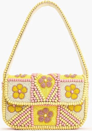 America & Beyond Womens Beaded Shoulder Bag In Butter Blossom