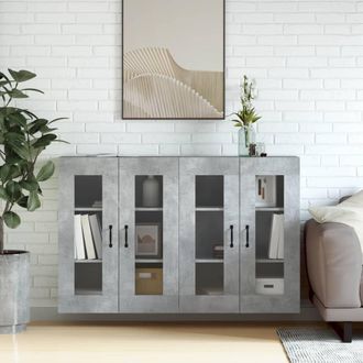 vidaXL Vidaxl - Armarios De Pared 2 Uds Madera De Ingenier&iacute;a Gris Hormig&oacute;n