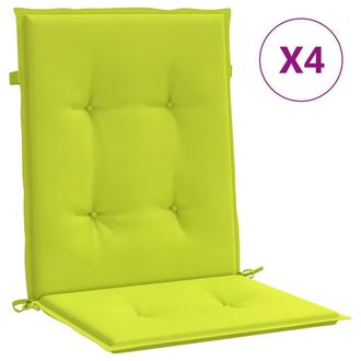 vidaXL Vidaxl - Coj&iacute;n Silla Jard&iacute;n Respaldo Bajo 4 Uds Tela Oxford Verde Claro