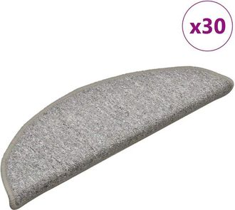 vidaXL Tappetini per Scale 30 pz Grigio Chiaro 56x17x3 cm - Vidaxl