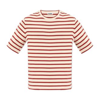 Jil Sander T-Shirts, male, Red, Size: XL Striped Pattern T-Shirt