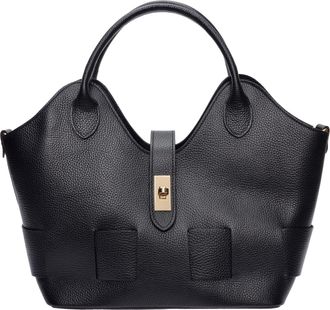 Roberta M Zwart Rundleer Tas