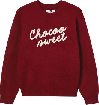 Chocoolate Felpa girocollo con logo ricamato - Rosso