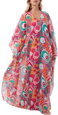 Trina Turk Printed Salon Maxi Caftan Dress in Multi at Nordstrom, Size 8