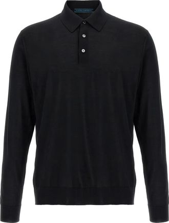 Kiton Polo in lana a maniche lunghe - Nero