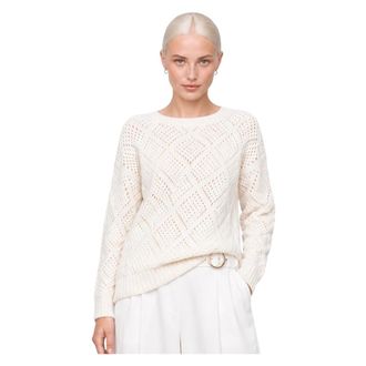 Kocca Wool Blend Jumper - Dames - Ronde hals truien - Beige - L - Wol - Truien & Vesten