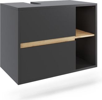 Vicco Mueble Bajo Lavabo Viola, Gris/artisan, 80 X 60 Cm Con 2 Cajones, Vicco