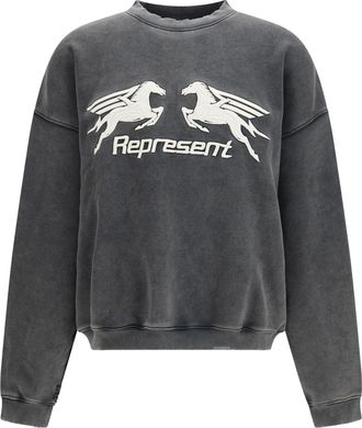 Represent Mens Sweatshirt Pegasus Vintage Grey Cotton Sweatshirts Sweater