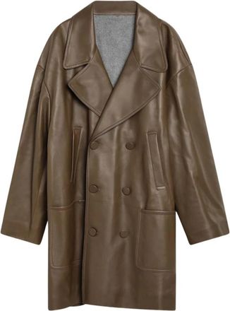 Fendi Caban Jas - Heren - Mantel - Bruin - L - Leer - Jassen