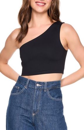 Susana Monaco One-Shoulder Crop Top in Black at Nordstrom, Size Medium