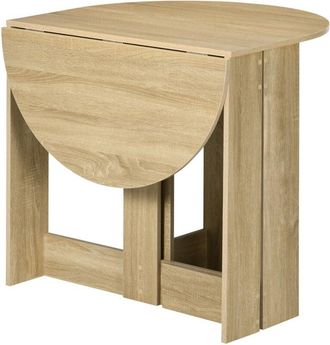 HOMCOM Tavolo Consolle Pieghevole a 2 Ribalte Salvaspazio in Legno Rovere - Homcom