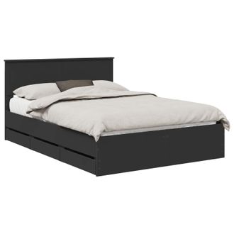vidaXL Estructura De Cama Negro 140 X 200 Cm Madera Ingenieril Vidaxl