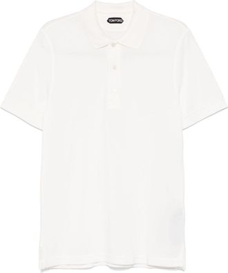 Tom Ford piqué polo shirt - men - Cotton/Lyocell - 58 - White