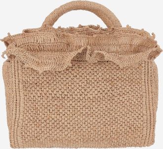 Ibeliv Einkaufstasche aus Rafia und Baumwolle